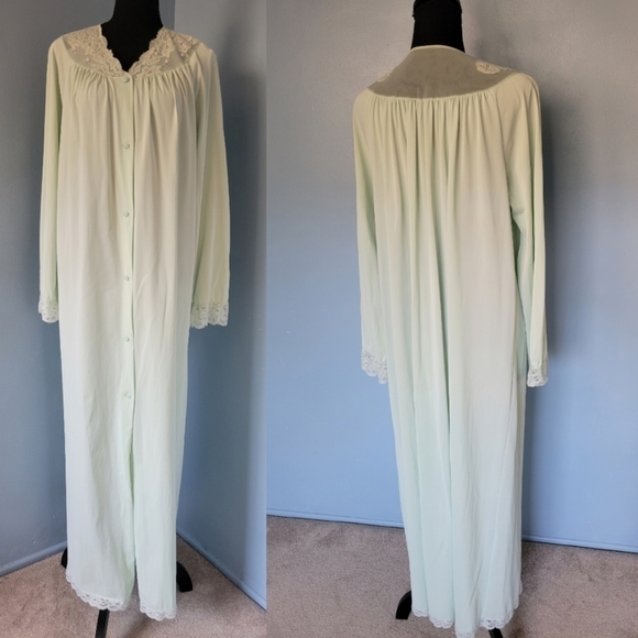 Green Cottagecore Victorian Nightgown Slip Dress - Picture 1 of 10